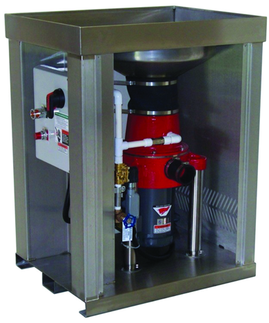 専用シンクと一体化したRED GOAT業務用ディスポーザー